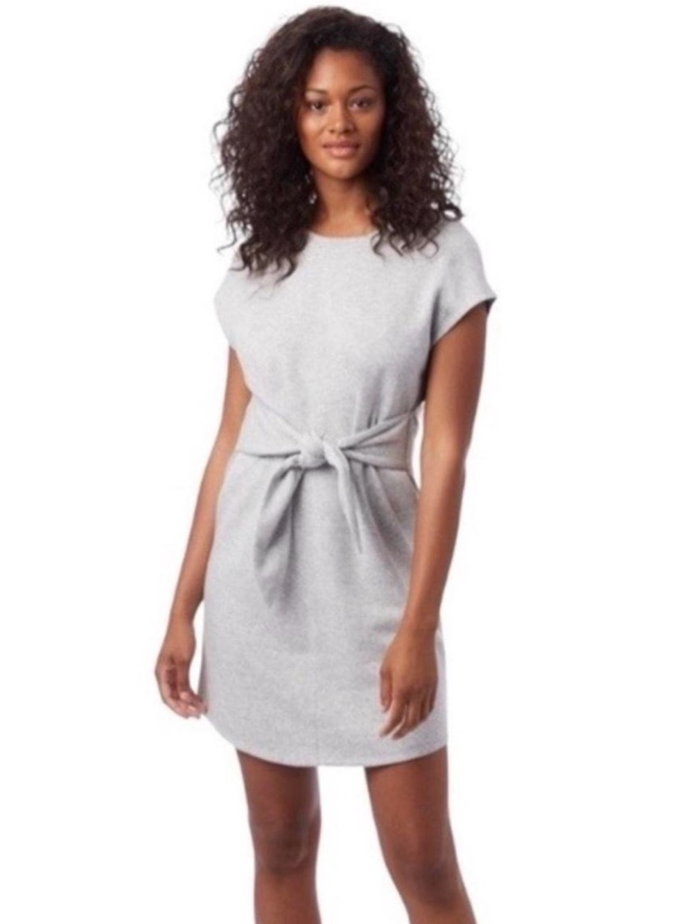 ATHLETA WOMEN'S GRAY SHORT SLEEVE EMBRACE SWEATSHIRT
DRESS TUNIC S TIE WAIST